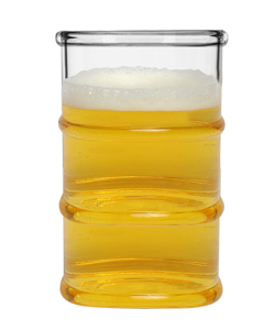 Tasse à bière en verre borosilicaté soufflé à la main en forme de baril sans poignée pour cadeaux d'affaires - Product Image 1