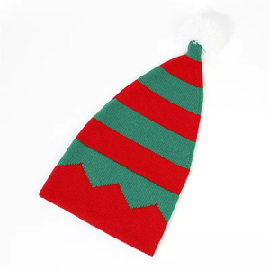 Bonnets d'hiver Offre Spéciale Père Noël Bonnet tricoté Jacquard Adulte Hiver Personnalisé Bonnet de Noël tricoté avec Pom Pom - Product Image 6