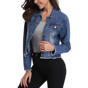 Chaquetas de mezclilla teñidas lisas ligeras para mujer/chaquetas de mezclilla de patrón sólido de secado rápido para mujer a la venta - Product Image 3