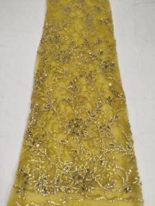 Collection de mariage formelle, tissu en dentelle noire nigériane, luxe, 100% polyester, fait main, design floral en cristal argenté - Product Image 3