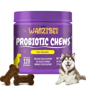 Wanziebi probiotici morsi da masticare per cani stomaco intestinale integratori per animali domestici digestivi probiotici dolcetti naturali