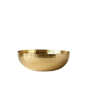 <b>Large</b> Golden Decorative Shining Hammered Brass <b>Candle</b> Bowl Premium Quality Trendy <b>Candle</b> Holder Polished Technique - Product Image 1