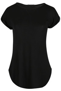 women curved bottom tshirts wholesale <b>bulk</b> prize short sleeves custom oversized design Tshirts for women's - Product Image 3