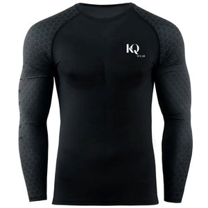 Athletic Fit High Quality Rash Guard for Men Long Sleeve Stretch Fabric Eco-Friendly Spandex/Polyester Moisture Wicking Workout - Product Image 1