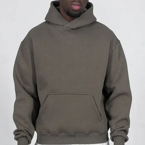 Streetwear Wholesale Plain Logo 100% Organic Cotton Men's Sweatshirt Blank Fleece Oversized Unisex Men <b>Hoodies</b> Pullover - Product Image 1