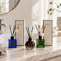 Diffuseurs à bâtonnets de marque privée, désodorisants, huiles essentielles liquides ou solides, lavande, avec bouchon en bois, pour maison, hôtel, verre, diffuseur sans flamme, parfum d'ambiance pour voiture
