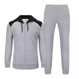 Custom <b>Slim</b> <b>Fit</b> <b>Men's</b> Workout Tracksuit Set Quick Dry Breathable <b>Jogger</b> with Oversized Hood Printed Design for Winter - Product Image 1