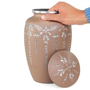 โกศใส่ศพทองเหลืองโลหะสไตล์อเมริกันสีน้ำเงินราคาขายส่งสำหรับเก็บขี้เถ้าจากอินเดีย - Product Image 3