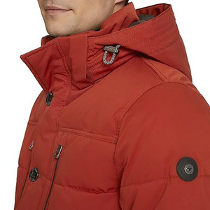 Custom Mens <b>Quilted</b> Puffer Jacket Hooded Windproof Breathable Polyester Cotton Winter Coat OEM Manufacturer - Product Image 6
