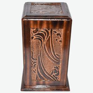 Urnes en bois faites à la main pour cendres humaines Urnes funéraires en bois pour adultes (11x6x6 pouces Design antique) - Product Image 2