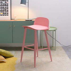 GBANK001 High <b>Bar</b> <b>Stool</b> Modern Design Fabric Seat with Metal Legs and Plastic Back Various Colors for Kitchen or Home <b>Bar</b> Use - Product Image 5