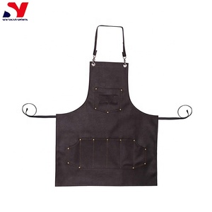 New Collection Brown Barber Leather <b>Apron</b> High Quality Salon <b>Apron</b> With Tool Pockets - Product Image 3