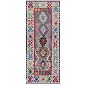 Alfombra Kilim de Maimana, Afganistán, 203 x 84 cm, Alfombras y Juegos de Alfombras - Product Image 1