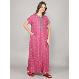 Chemise de nuit d'été alpine personnalisable brodée en tissu avec poche latérale et cordon de serrage pour mariées ODM - Product Image 1