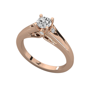 Bague solitaire en or 9 carats pour femmes, diamant cultivé en laboratoire, élégante et luxueuse - Product Image 5
