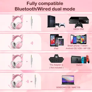 ONIKUMA B20 rosa Earbuds estéreo sem fio Hi Fi fones de ouvido com microfone ruído cancelamento Gaming Headset