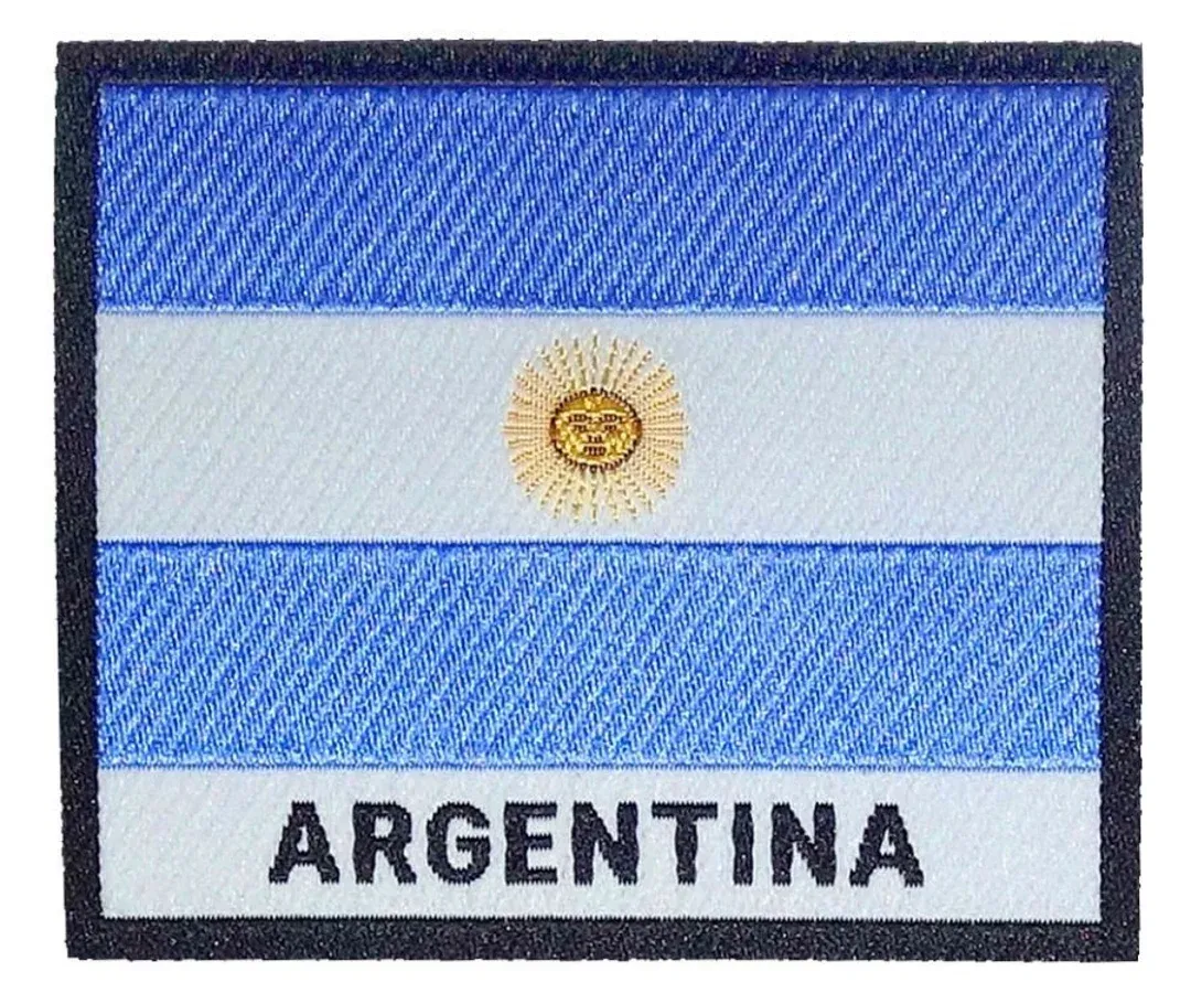 ★なた★ アルゼンチン代表　国旗タグ　エンブレム刺繍　刺繍 アルゼンチン国旗刺繍アルゼンチン国章アイアンオンソーオンパッチ