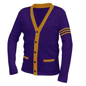 Top Quality Add Your Colleges Embroidery Logos On Cardigan Sweaters With Different Custom Colours In Wool & Acrylic Unisex - Product Image 1