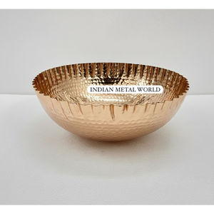 Bol à chocolat en cuivre martelé au design moderne, élégant, décoratif, pour servir des collations, vaisselle, fournisseur en gros - Product Image 2