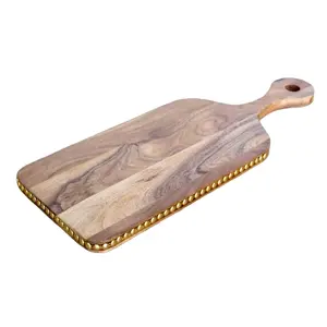 Элегантный дизайн, деревянная натуральная доска Choppibng с ручкой отверстий, многофункциональная разделочная доска для кухонных принадлежностей