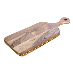 เขียงไม้ธรรมชาติพร้อมด้ามจับหลุมเขียงอเนกประสงค์สำหรับเครื่องครัวดีไซน์หรูหรา - Product Image 1