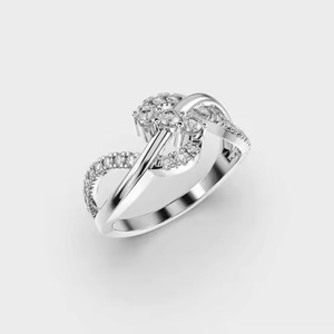 Anillo de compromiso de diamante crecido en laboratorio de corte redondo de 1,50 quilates Anillo de Boda nupcial de oro sólido de 14K - Product Image 2