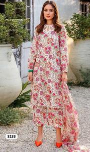 Colección de verano Traje estampado de algodón puro Fondo de estampado de semi césped con algodón Dupatta Traje pakistaní Material del vestido - Product Image 2