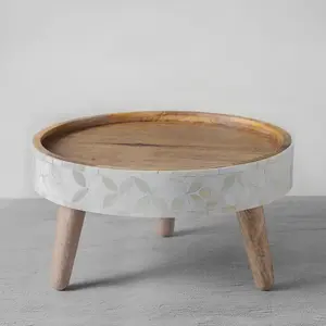 Plateau à gâteau de luxe de haute qualité avec incrustation de nacre, plateau de service pour Diwali, plateau décoratif élégant pour les occasions festives - Product Image 4