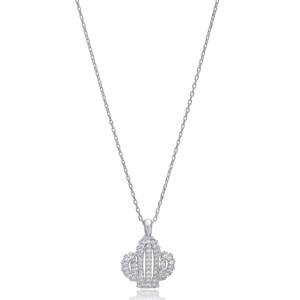 Colgante con Diseño de Cactus y Circonita Transparente, Hecho a Mano en Turquía, Chapado en Rodio y Oro, Plata de Ley 925, Joyería de Regalo - Product Image 5