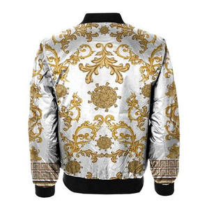 เสื้อแจ็กเก็ตบอมเบอร์สำหรับผู้ชายวัสดุไนลอนพิมพ์ซับลิเมชันแนวสตรีทแฟชั่นล่าสุด - Product Image 4