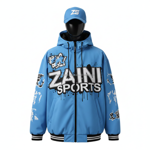 Chaqueta Softshell para Hombre, Poliéster Premium con Forro Polar, Azul Cielo, con Capucha, Cierre, Logotipo Personalizado, Chaqueta Softshell para Hombre - Product Image 6