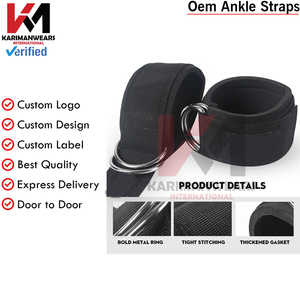 Sangles de cheville en cuir pour le fitness avec anneaux en D réglables, manchons de soutien pour les pieds pour l'entraînement musculaire des jambes en salle de sport, boucle de poulie pour le sport - Product Image 5