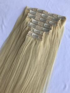 คลิปต่อผมสีบลอนด์ตรง18นิ้วสำหรับคนร่างแบบไม่ผ่านกระบวนการ - Product Image 2