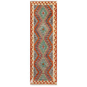 Alfombra Kilim de Maimana, Afganistán, 193 x 63 cm, Alfombras y Juegos de Alfombras - Product Image 1