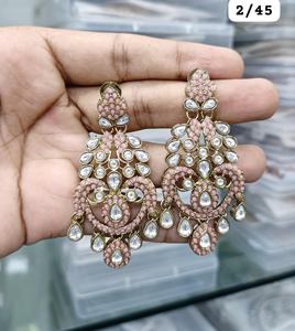 Último diseñador indio al por mayor joyería de jhumka Kundan pendientes nuevas colecciones para mujer elegante colección de pendientes 2024 - Product Image 6