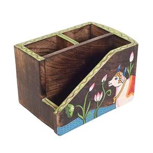 Portacucharas de Madera de Primera Calidad con Diseño Floral para Organización de Cocina, Portacucharas de Madera con Estampado Floral para Exhibición en Encimera - Product Image 3