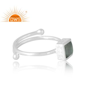 Bague élégante en argent sterling avec pierres précieuses en labradorite naturelle fabricant de bijoux personnalisés - Product Image 4