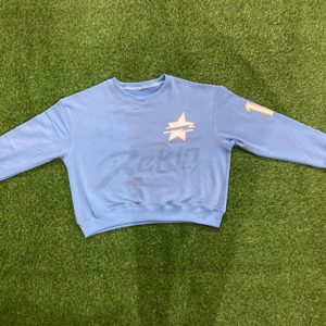 เสื้อครอปแขนยาวคอกลมสำหรับผู้ชายผู้หญิง100% ผ้าฝ้ายพิมพ์โลโก้ได้ตามต้องการ - Product Image 1