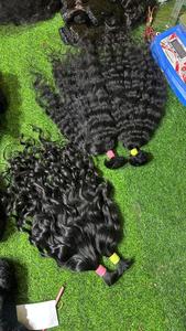 Premium Raw Indian Natural ondulado 18 pulgadas 100% Virgen Remy grado cabello humano para extensiones de pelucas máquina doble trama todos los colores - Product Image 5