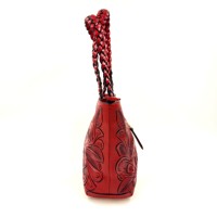 Tas Kulit La Maria, diukir tangan, dibuat dengan kualitas tinggi dan tali selempang, pegangan anyaman tangan.
