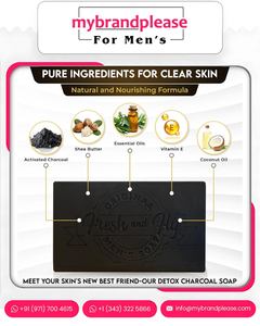 Savon au charbon de bois pour le visage et le corps pour hommes barre de toilettage personnalisée de marque privée en gros - Product Image 6