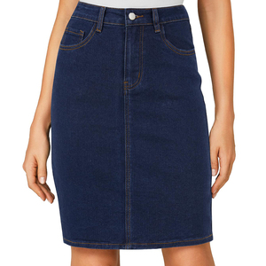 กระโปรงยีนส์ลายสก๊อตผู้หญิง ความยาวระดับเข่า แฟชั่นฤดูหนาว สวมใส่สบาย ทรงตรง - Product Image 1