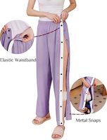 Pantalon de vêtement médical adaptable sur mesure, à ouverture latérale, pour patient, vente en gros