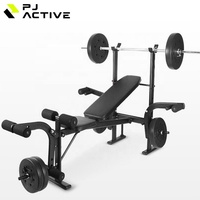 PINJIAN Équipement de Fitness à Domicile Professionnel : Support à Barres Banc de Musculation Presse Banc Ensemble Banc de Musculation Réglable Multifonction