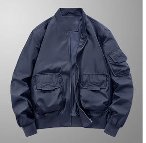Veste de baseball pour homme, veste varsity, veste bomber brodée avec lettres d'anime, col montant, traitement enduit - Product Image 1
