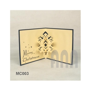 การ์ดอวยพรคริสต์มาสลายเกล็ดหิมะ3D แบบกำหนดเองกระดาษพิมพ์ลายทำมือ 'ขอบคุณ' ของที่ระลึกงานแต่งงานวันเกิด - Product Image 1