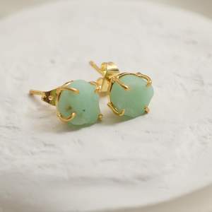 ต่างหูคริสโซเพรสดิบขนาด8-10มม. 925ช่างทำจากเงินสเตอร์ลิงกำเนิดอัญมณีชุบทองคลาสสิกสำหรับเป็นของขวัญ - Product Image 5