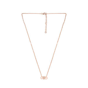 Collar de corazón infinito de moda para mujer en oro rosa 18K oro con circón diamante perla rodio plateado cadenas para compromiso - Product Image 3