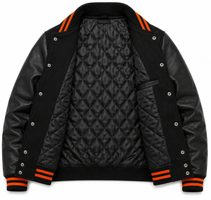 Blouson universitaire matelassé chauffant personnalisé pour homme, en laine et 100 % coton, décontracté, avec logo frontal - Product Image 3