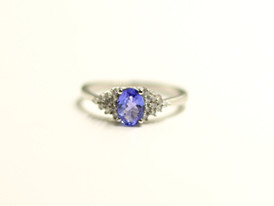 AA + แหวนรูปไข่ Tanzanite ขนาด5x7มม. 925เครื่องประดับอัญมณีธรรมชาติสีเงินสเตอร์ลิง - Product Image 2